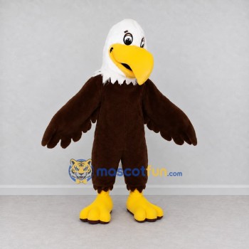 Custom Brown and White Bald Eagle Character Mascot Costume Adult Full Body Suit for Sports Events