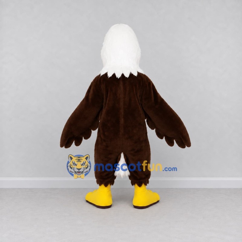 Custom Brown and White Bald Eagle Character Mascot Costume Adult Full Body Suit for Sports Events