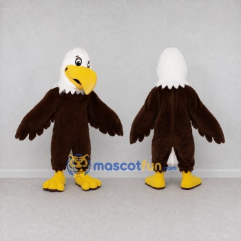 Custom Brown and White Bald Eagle Character Mascot Costume Adult Full Body Suit for Sports Events