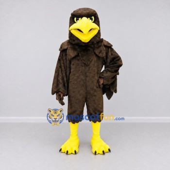 Custom Brown and Yellow Eagle Character Mascot Costume Adult Full Body Suit for Sports Events