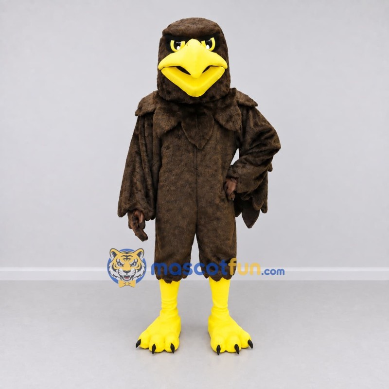 Custom Brown and Yellow Eagle Character Mascot Costume Adult Full Body Suit for Sports Events Custom Brown and Yellow Eagle Character Mascot Costume Adult Full Body Suit for Sports Events