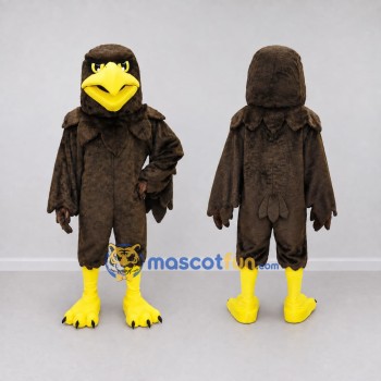 Custom Brown and Yellow Eagle Character Mascot Costume Adult Full Body Suit for Sports Events