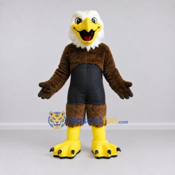 Custom Brown and White Eagle Character in a Singlet Mascot Costume Adult Full Body Suit for Sports Events Custom Brown and White Eagle Character in a Singlet Mascot Costume Adult Full Body Suit for Sports Events