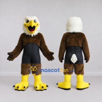 Custom Brown and White Eagle Character in a Singlet Mascot Costume Adult Full Body Suit for Sports Events