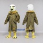 Custom Olive and White Eagle Character Mascot Costume Adult Full Body Suit for Sports Events