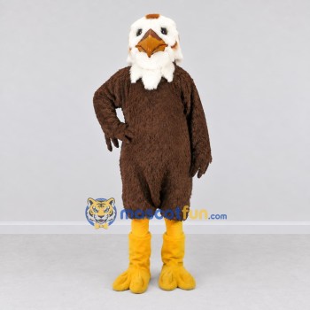 Custom Brown and White Eagle Character Mascot Costume Adult Full Body Suit for Sports Events