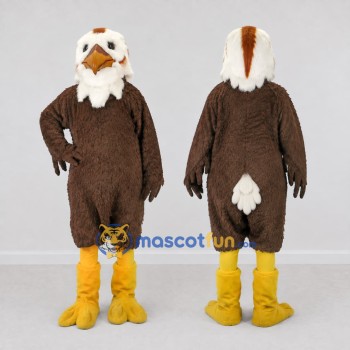 Custom Brown and White Eagle Character Mascot Costume Adult Full Body Suit for Sports Events