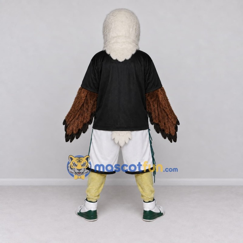 Custom Brown and White Eagle Character in Sportswear Mascot Costume Adult Full Body Suit for Sports Events Custom Brown and White Eagle Character in Sportswear Mascot Costume Adult Full Body Suit for Sports Events