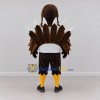 Custom Brown and White Bird Character in a Jersey Mascot Costume Adult Full Body Suit for Sports Events Custom Brown and White Bird Character in a Jersey Mascot Costume Adult Full Body Suit for Sports Events