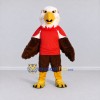 Custom Brown and White Eagle Character in a Red Shirt Mascot Costume Adult Full Body Suit for Sports Events Custom Brown and White Eagle Character in a Red Shirt Mascot Costume Adult Full Body Suit for Sports Events