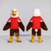 Custom Brown and White Eagle Character in a Red Shirt Mascot Costume Adult Full Body Suit for Sports Events Custom Brown and White Eagle Character in a Red Shirt Mascot Costume Adult Full Body Suit for Sports Events