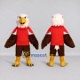 Custom Brown and White Eagle Character in a Red Shirt Mascot Costume Adult Full Body Suit for Sports Events