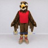 Custom Brown and Red Eagle Character in a Jersey Mascot Costume Adult Full Body Suit for Sports Events Custom Brown and Red Eagle Character in a Jersey Mascot Costume Adult Full Body Suit for Sports Events