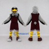 Custom Gray and Burgundy Eagle Character in Sportswear Mascot Costume Adult Full Body Suit for Sports Events