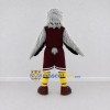 Custom Gray and Burgundy Eagle Character in Sportswear Mascot Costume Adult Full Body Suit for Sports Events