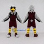 Custom Gray and Burgundy Eagle Character in Sportswear Mascot Costume Adult Full Body Suit for Sports Events