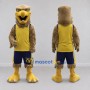 Custom Tan and Yellow Eagle Character in Sportswear Mascot Costume Adult Full Body Suit for Sports Events