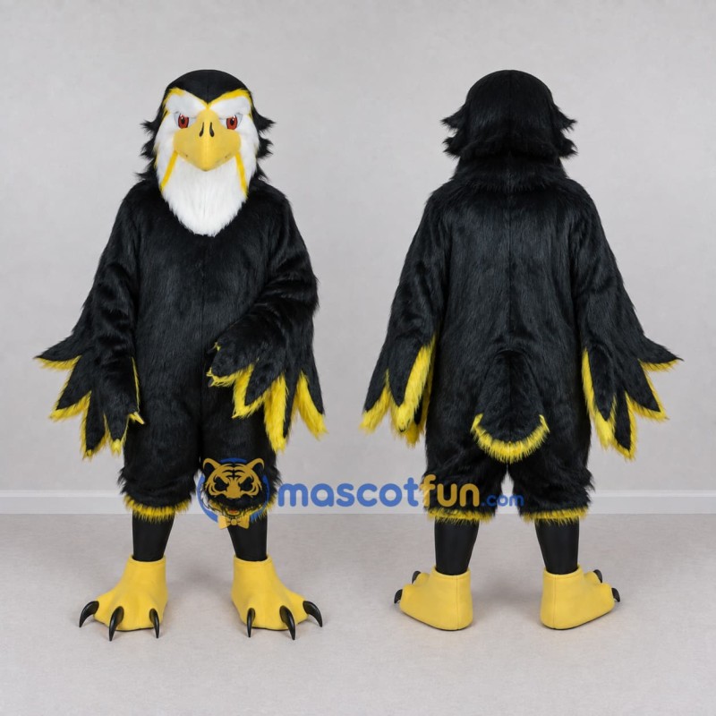 Custom Black and Yellow Eagle Character Mascot Costume Adult Full Body Suit for Sports Events Custom Black and Yellow Eagle Character Mascot Costume Adult Full Body Suit for Sports Events