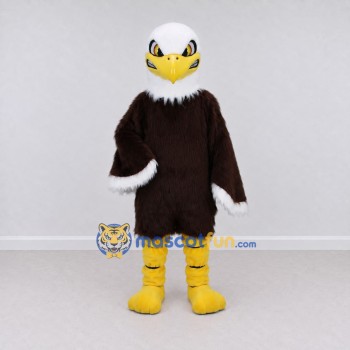 Custom Brown and White Bald Eagle Character Mascot Costume Adult Full Body Suit for Sports Events