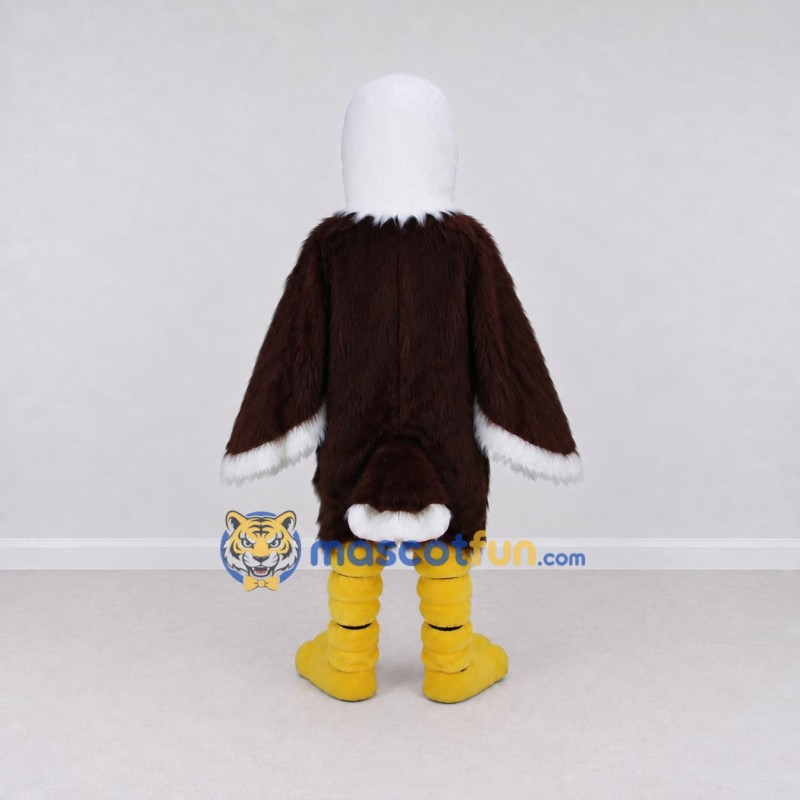 Custom Brown and White Bald Eagle Character Mascot Costume Adult Full Body Suit for Sports Events