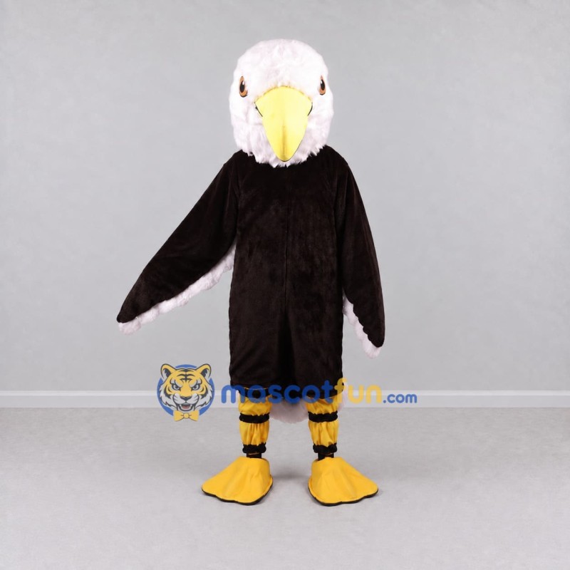 Custom Black and White Eagle Character Mascot Costume Adult Full Body Suit for School Events Custom Black and White Eagle Character Mascot Costume Adult Full Body Suit for School Events