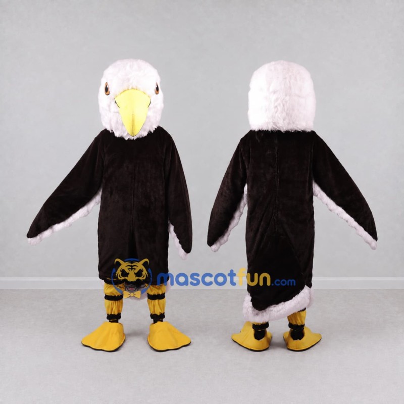 Custom Black and White Eagle Character Mascot Costume Adult Full Body Suit for School Events Custom Black and White Eagle Character Mascot Costume Adult Full Body Suit for School Events