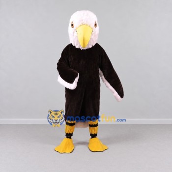 Custom Black and White Eagle Character Mascot Costume Adult Full Body Suit for School Events