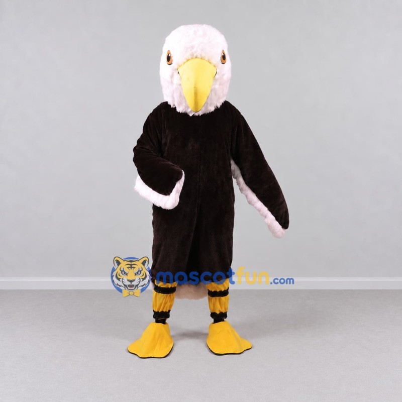 Custom Black and White Eagle Character Mascot Costume Adult Full Body Suit for School Events Custom Black and White Eagle Character Mascot Costume Adult Full Body Suit for School Events