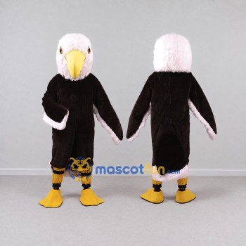 Custom Black and White Eagle Character Mascot Costume Adult Full Body Suit for School Events