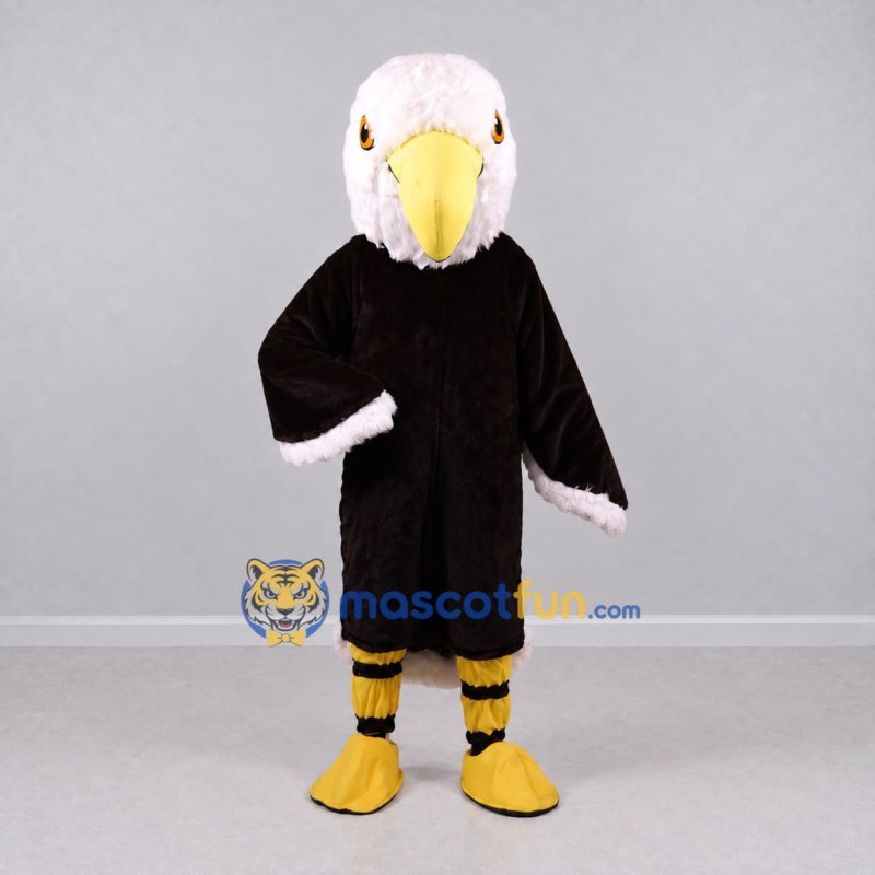 Custom Black and White Eagle Character Mascot Costume Adult Full Body Suit for School Events Custom Black and White Eagle Character Mascot Costume Adult Full Body Suit for School Events