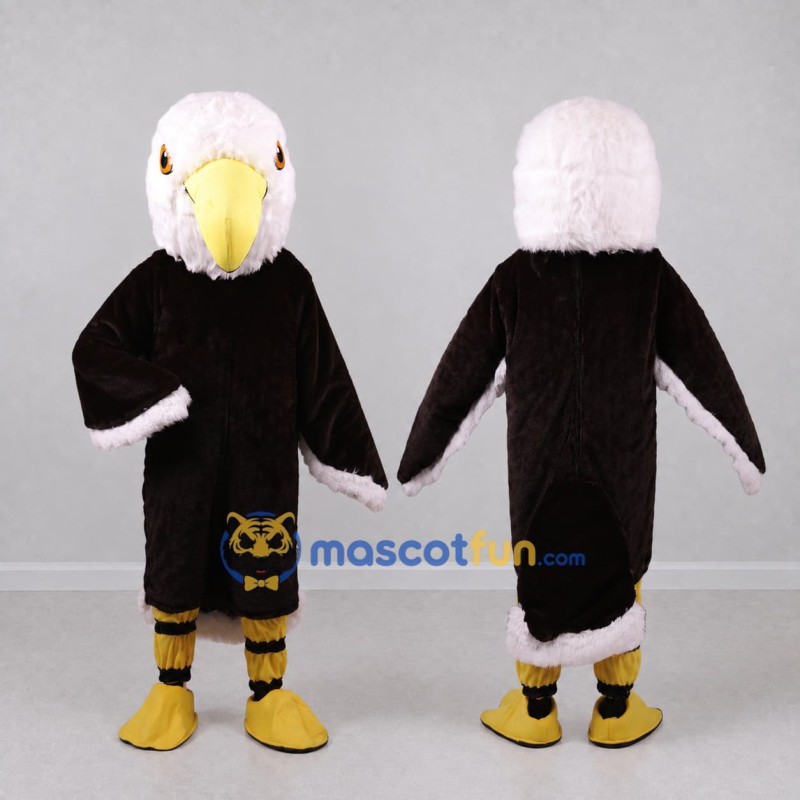 Custom Black and White Eagle Character Mascot Costume Adult Full Body Suit for School Events Custom Black and White Eagle Character Mascot Costume Adult Full Body Suit for School Events