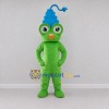 Custom Green and Blue Bird Character with a Plug Crest Mascot Costume Adult Full Body Suit for School Events Custom Green and Blue Bird Character with a Plug Crest Mascot Costume Adult Full Body Suit for School Events
