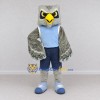 Custom Gray and Blue Owl Character in Sportswear Mascot Costume Adult Full Body Suit for Sports Events Custom Gray and Blue Owl Character in Sportswear Mascot Costume Adult Full Body Suit for Sports Events