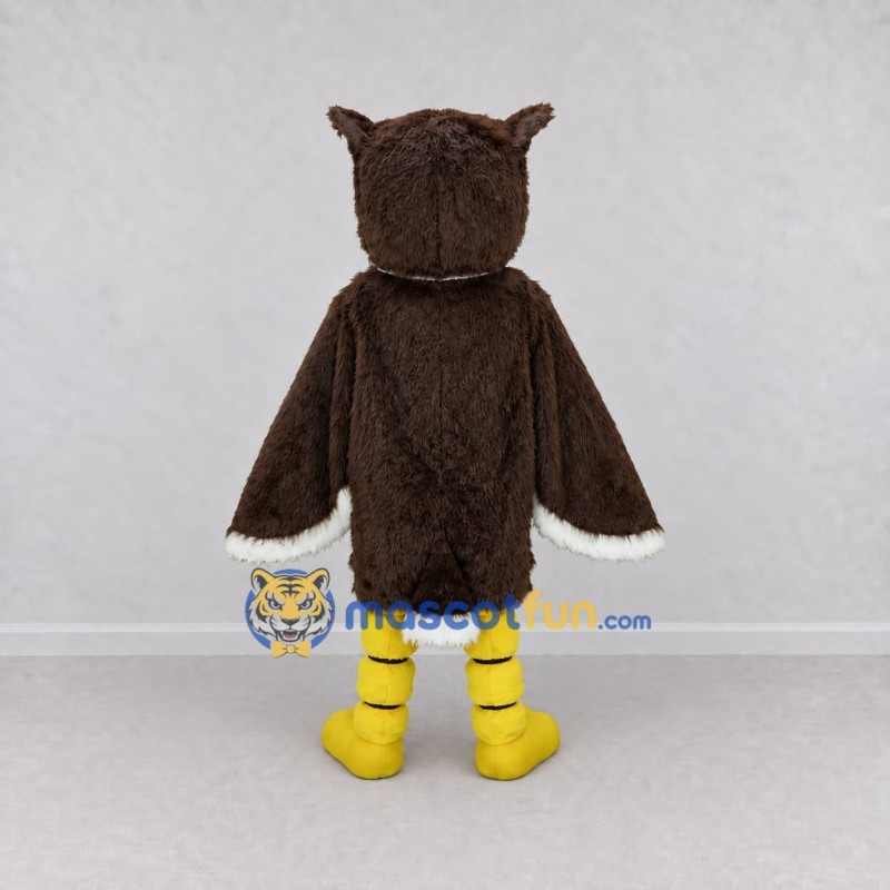 Custom Brown and White Owl Character Mascot Costume Adult Full Body Suit for Wildlife Events Custom Brown and White Owl Character Mascot Costume Adult Full Body Suit for Wildlife Events