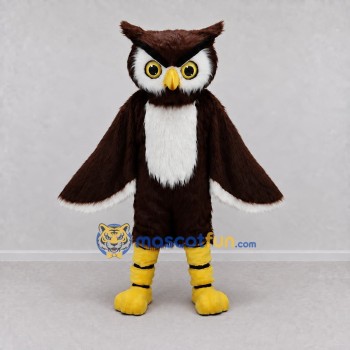 Custom Brown and White Owl Character Mascot Costume Adult Full Body Suit for Wildlife Events