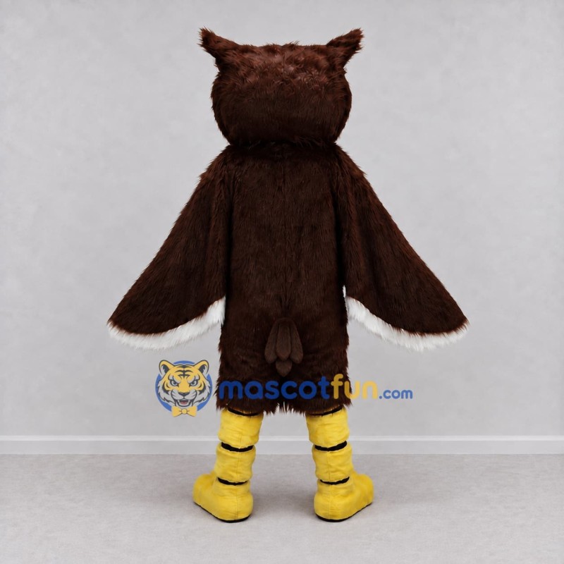 Custom Brown and White Owl Character Mascot Costume Adult Full Body Suit for Wildlife Events Custom Brown and White Owl Character Mascot Costume Adult Full Body Suit for Wildlife Events