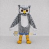 Custom Gray and White Owl Character Mascot Costume Adult Full Body Suit for Wildlife Events Custom Gray and White Owl Character Mascot Costume Adult Full Body Suit for Wildlife Events