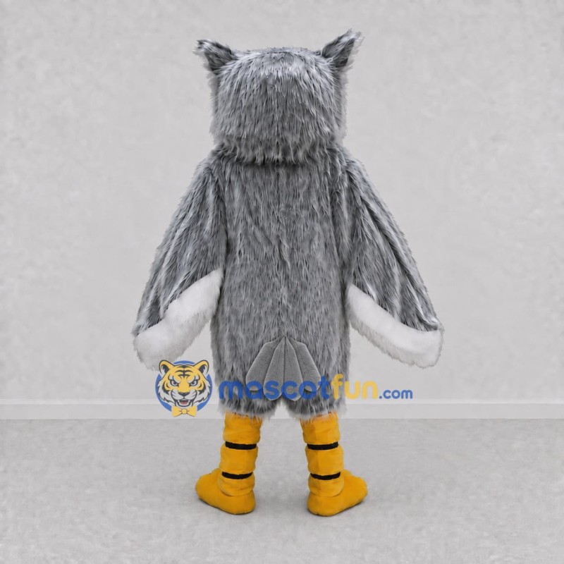 Custom Gray and White Owl Character Mascot Costume Adult Full Body Suit for Wildlife Events Custom Gray and White Owl Character Mascot Costume Adult Full Body Suit for Wildlife Events