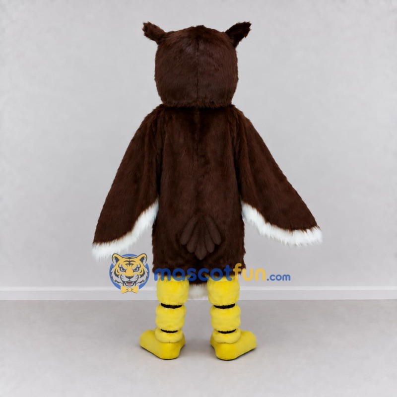 Custom Brown and White Owl Character Mascot Costume Adult Full Body Suit for Wildlife Events Custom Brown and White Owl Character Mascot Costume Adult Full Body Suit for Wildlife Events
