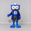Custom Blue and White Owl Character in a Blazer Mascot Costume Adult Full Body Suit for School Events