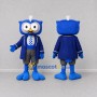 Custom Blue and White Owl Character in a Blazer Mascot Costume Adult Full Body Suit for School Events