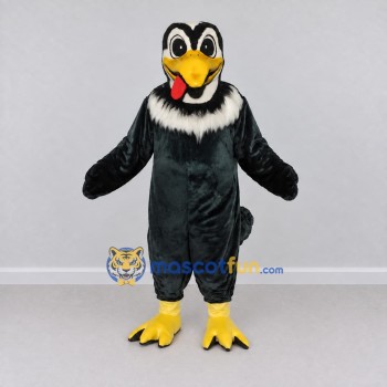 Custom Black and White Bird Character Mascot Costume Adult Full Body Suit for School Events