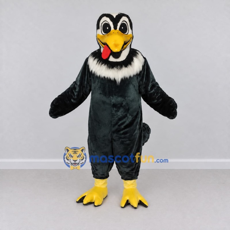 Custom Black and White Bird Character Mascot Costume Adult Full Body Suit for School Events Custom Black and White Bird Character Mascot Costume Adult Full Body Suit for School Events