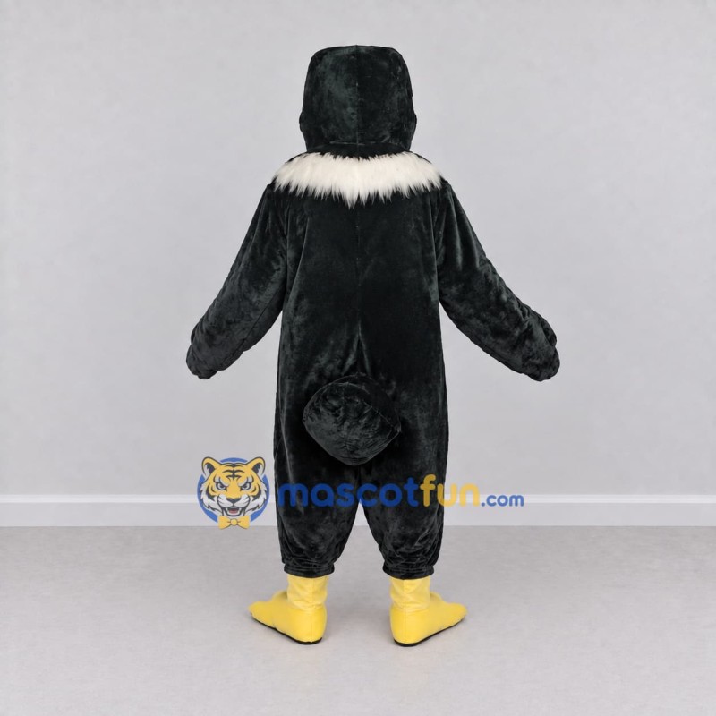 Custom Black and White Bird Character Mascot Costume Adult Full Body Suit for School Events Custom Black and White Bird Character Mascot Costume Adult Full Body Suit for School Events