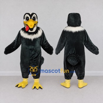 Custom Black and White Bird Character Mascot Costume Adult Full Body Suit for School Events