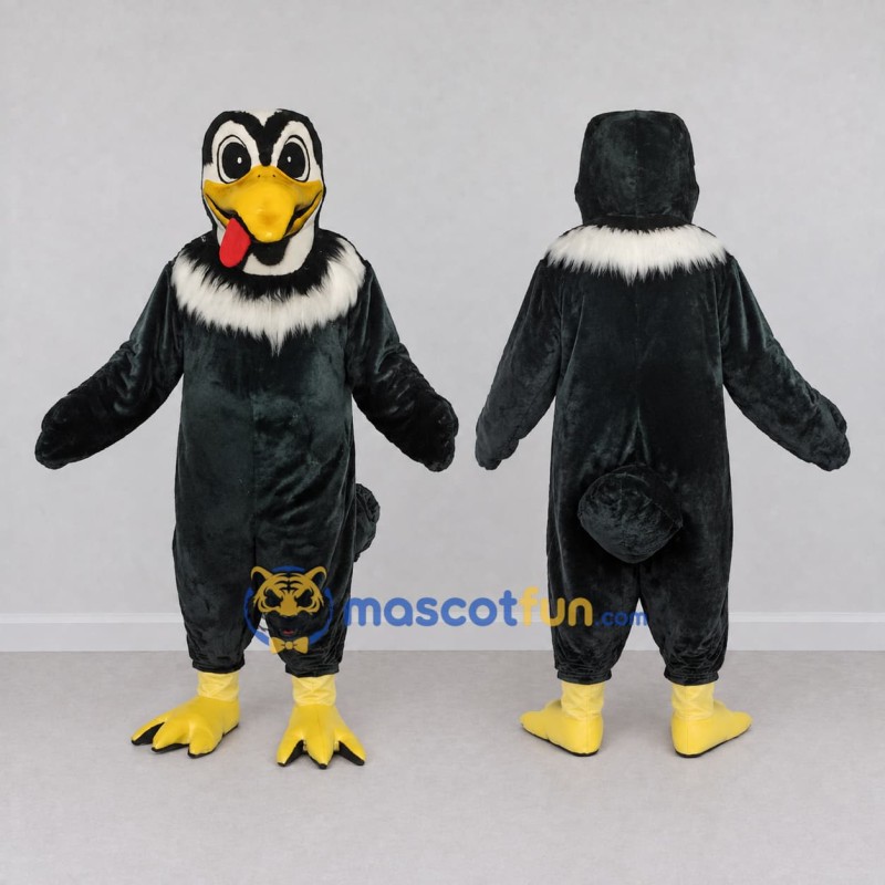 Custom Black and White Bird Character Mascot Costume Adult Full Body Suit for School Events Custom Black and White Bird Character Mascot Costume Adult Full Body Suit for School Events