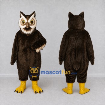 Custom Brown and White Owl Character Mascot Costume Adult Full Body Suit for Wildlife Events
