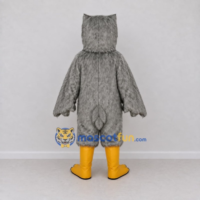Custom Gray and White Owl Character Mascot Costume Adult Full Body Suit for Wildlife Events Custom Gray and White Owl Character Mascot Costume Adult Full Body Suit for Wildlife Events