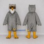 Custom Gray and White Owl Character Mascot Costume Adult Full Body Suit for Wildlife Events