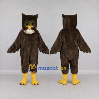 Custom Brown and Cream Owl Character Mascot Costume Adult Full Body Suit for Wildlife Events